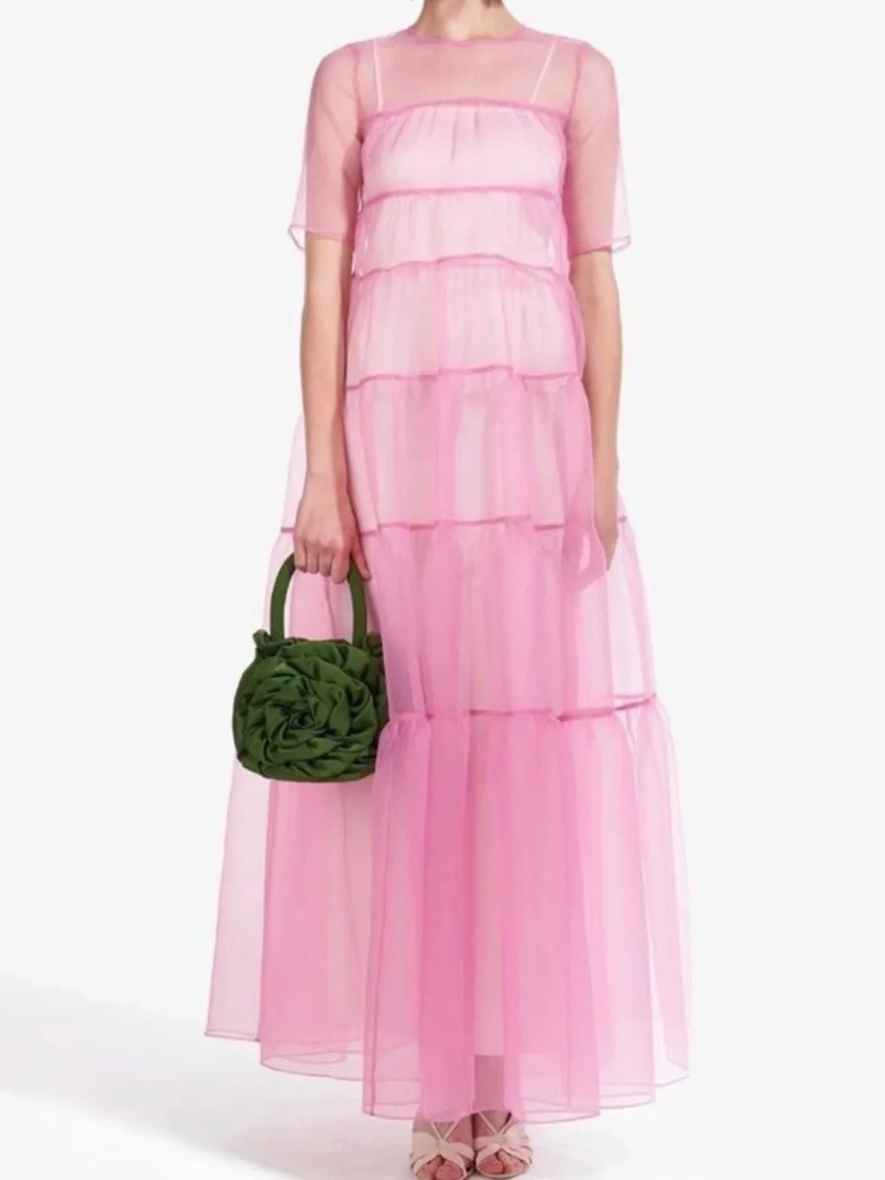 staud pink maxi dress Staud Gustav Dress Fawn